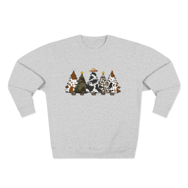 Christmas Tree- Cowhide Crewneck Sweatshirt