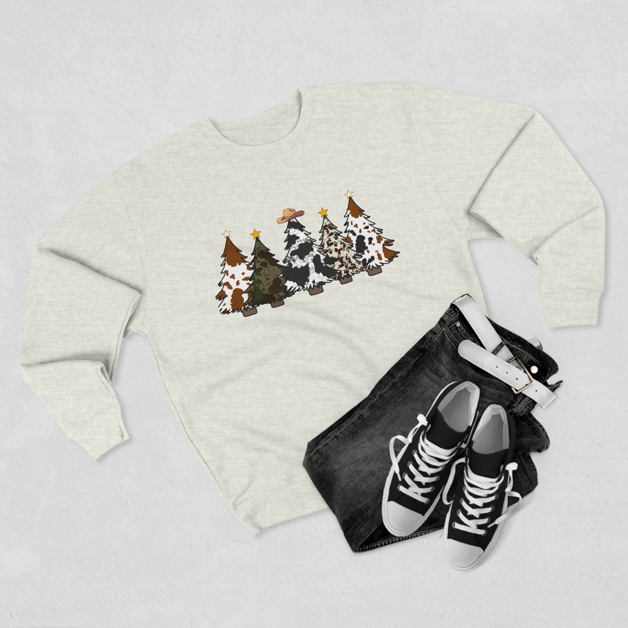 Christmas Tree- Cowhide Crewneck Sweatshirt