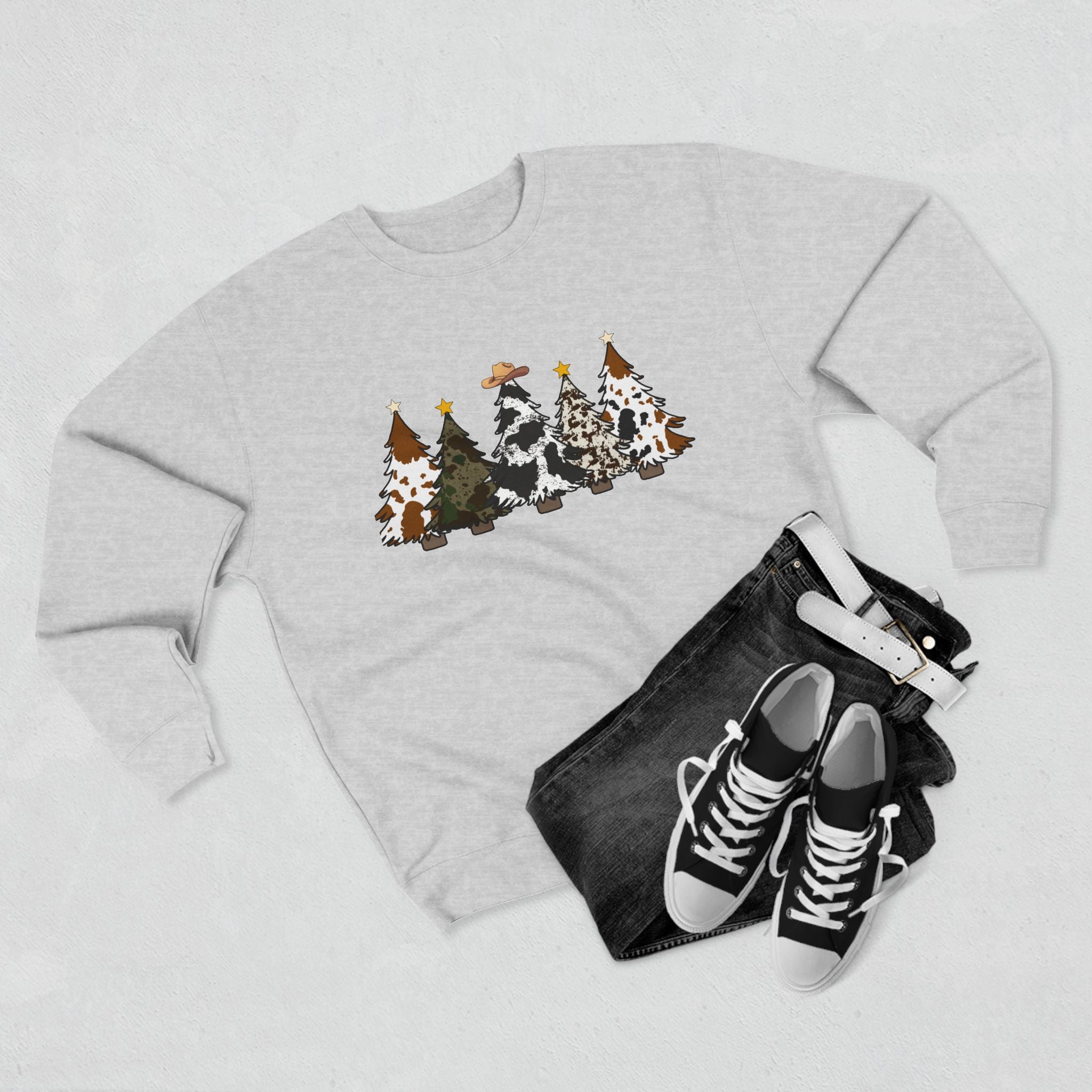 Christmas Tree- Cowhide Crewneck Sweatshirt